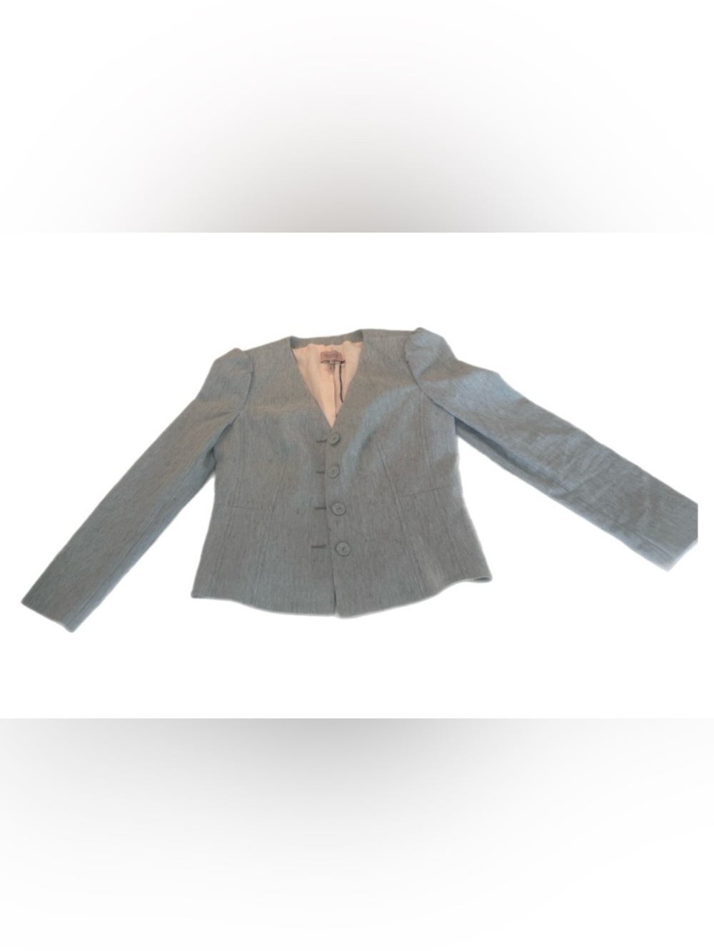 Tailored by Rebecca Taylor linen blend blazer (size 4) NWT light blue denim look